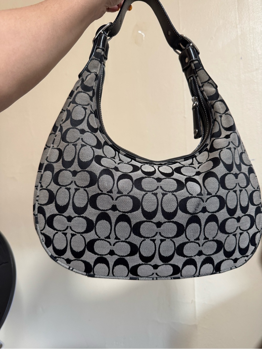 Coach Vintage y2k Signature Crescent Shoulder Bag - Black/Gray - Picture 4 of 9